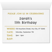 サフラン紙吹雪ウォーターカラードット誕生日招待状 (内部横(下))