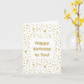 サフラン紙吹雪水彩ドット誕生日カード カード (黄色い花)