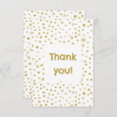 サフラン紙吹雪水色ドットサンキューカード サンキューカード (正面/裏面)