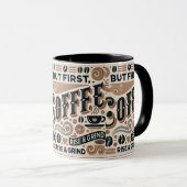 「サフラン至福：ミニマリストのコーヒーマグ マグカップ (正面右)