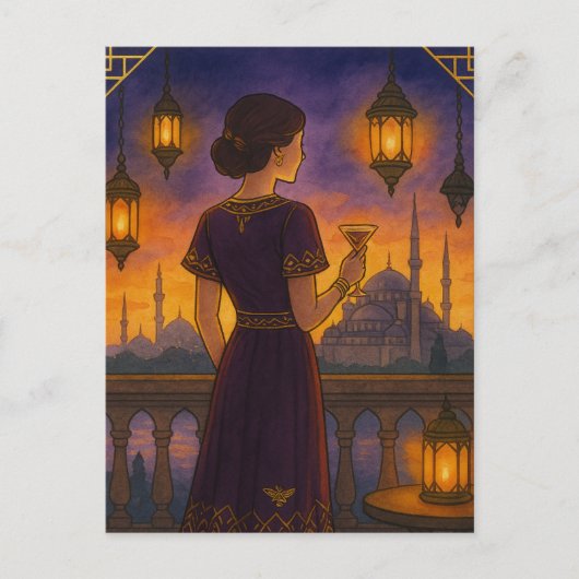 サフラン色の空、サファイアの夜 ポストカード (正面)