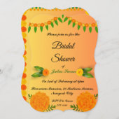 サフラン鮮やかイエローブライダルシャワー招待 (正面/裏面)