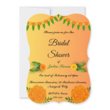 サフラン鮮やかイエローブライダルシャワー招待