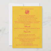 サフロンアンドピンクピーコックインディアン結婚式招待状 招待状 (裏面)
