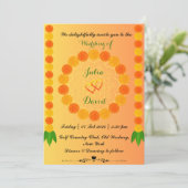 サフロンイエローウィズマリゴールド結婚式招待状 招待状 (スタンド正面)