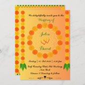 サフロンイエローウィズマリゴールド結婚式招待状 招待状 (正面/裏面)