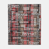 サブウェイアート任意の文字タータンチェック赤いバッパロのプレイド フリースブランケット (正面)