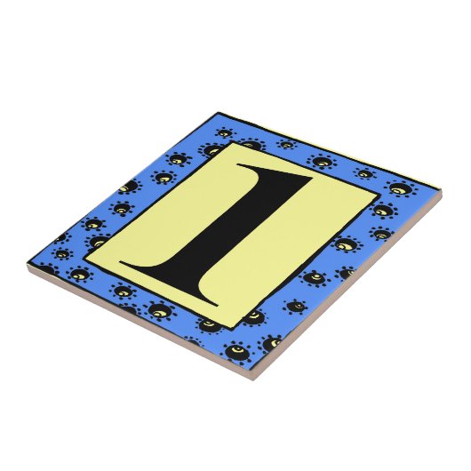 サブウェイタイルブルーフレームスター1 One タイル (側面)