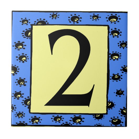 サブウェイタイルブルーフレームスター2 Two タイル (正面)