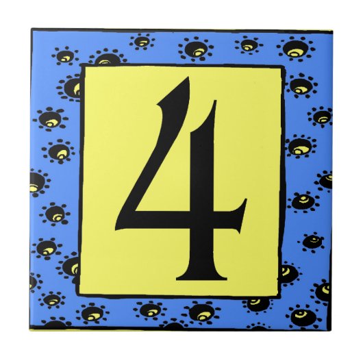 サブウェイタイルブルーフレームスター4 Four タイル (正面)