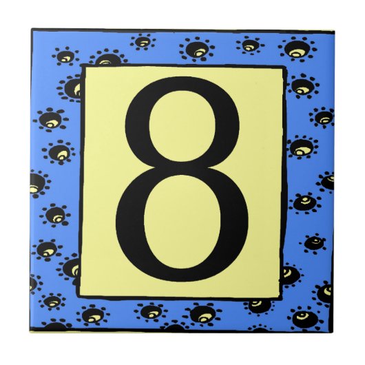 サブウェイタイルブルーフレームスター8 タイル (正面)