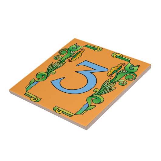 サブウェイタイル緑スクロールフレーム3 3 タイル (側面)