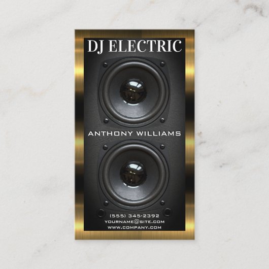 サブウーハースピーカーボックス | 金ゴールド金属 名刺 (正面)