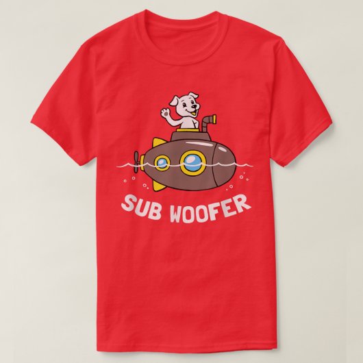 サブウーファーおもしろい犬サブマリンジョーク Tシャツ (デザイン正面)