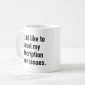 サブスクリプションの取り消し コーヒーマグカップ (正面左)