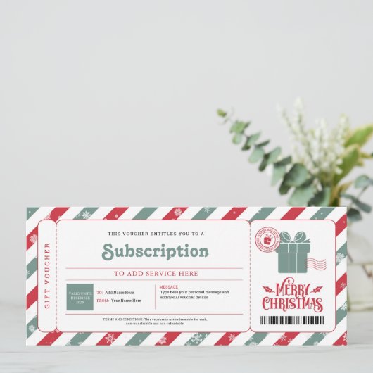 サブスクリプションサービス クリスマス ギフト券 招待状 (スタンド正面)