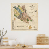 サブティカ・セルビアのヴィンテージの地図(1911年) ポスター (キッチン)