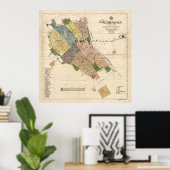 サブティカ・セルビアのヴィンテージの地図(1911年) ポスター (ホームオフィス)