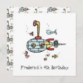 サブマパーソナライズされたリンチルドレン誕生日招待状 (正面/裏面)