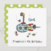 サブマパーソナライズされたリンチルドレン誕生日招待状 (正面/裏面)