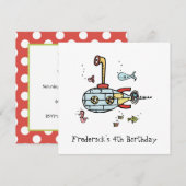 サブマパーソナライズされたリンチルドレン誕生日招待状 (正面/裏面)