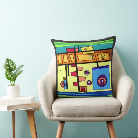 サブマリンライフオレンジイエローブルーグリーン クッション (椅子)