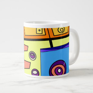サブマリンライフオレンジイエローブルーグリーン ジャンボコーヒーマグカップ
