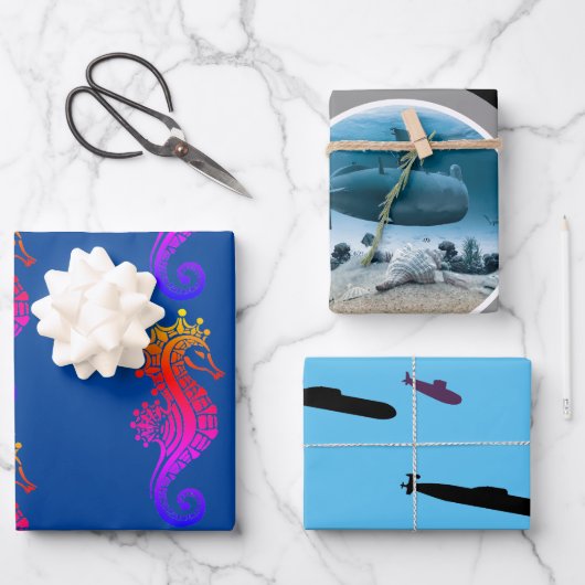 サブマリーナーラッピング紙フラットシートセット3 ラッピングペーパーシート (正面)