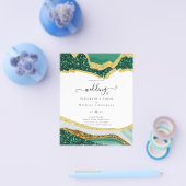 サブライムグリーン金ゴールドアゲートグリッター結婚ズ チラシ (シングル)