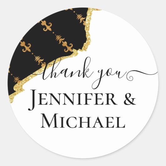 サブライムブラック金ゴールドフルーアデリス結婚ズ ラウンドシール (正面)