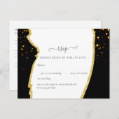サブライムブラック金ゴールド結婚グリッター ポストカード (正面/裏面)