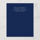 サブライムブルー金ゴールドアゲート結婚式招待状 (裏面)