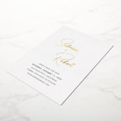 サブリナモダン結婚式の日付を保存 箔招待状 (回転した状態)