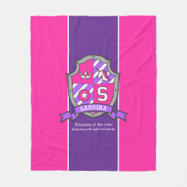 サブリナ文字Sの名前はシールドピンクパープル フリースブランケット