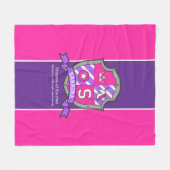 サブリナ文字Sの名前はシールドピンクパープル フリースブランケット (正面(横))