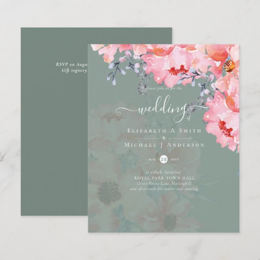 サブリム ピンク ブロッサム ウェディング スイート - バジェット (正面/裏面)