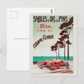 サブルズ・ドル・レ・ピン・フランス・ヴィンテージ・ポスター1927 ポストカード (正面/裏面)