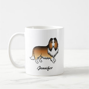 サブルーコフコリー かわいい カートゥーン 犬 + 名前 コーヒーマグカップ