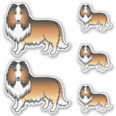 サブルーコリー かわいい カートゥーン 犬 シール (正面)