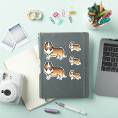 サブルーコリー かわいい カートゥーン 犬 シール (iPadカバー)