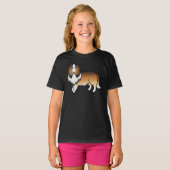 サブルーコリー かわいい カートゥーン 犬 Tシャツ (正面フル)