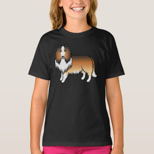 サブルーコリー かわいい カートゥーン 犬 Tシャツ (正面)