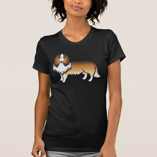 サブルーコリー かわいい カートゥーン 犬 Tシャツ (正面)