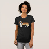 サブルーコリー かわいい カートゥーン 犬 Tシャツ (正面フル)
