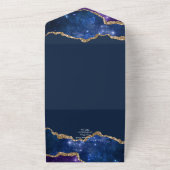 サブルーム アゲート ブルー ゴールド ウェディングスイート オールインワン招待状 (外側)