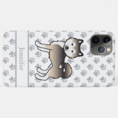 サブル・アラスカン・マラミュート かわいいキャラクター 犬 + 名前 Case-Mate iPhoneケース (裏面(横))
