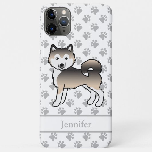 サブル・アラスカン・マラミュート かわいいキャラクター 犬 + 名前 Case-Mate iPhoneケース (裏面)
