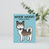 サブル+ホワイトのAlaskan Malamute犬のイラスト 招待状 (スタンド正面)