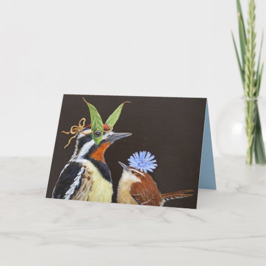 サプおもしろいカー付き鳥カード カード (正面)