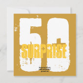 サプライグランジズ50番目の誕生日金ゴールドブラックW202E 招待状 (裏面)